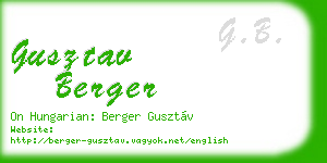 gusztav berger business card